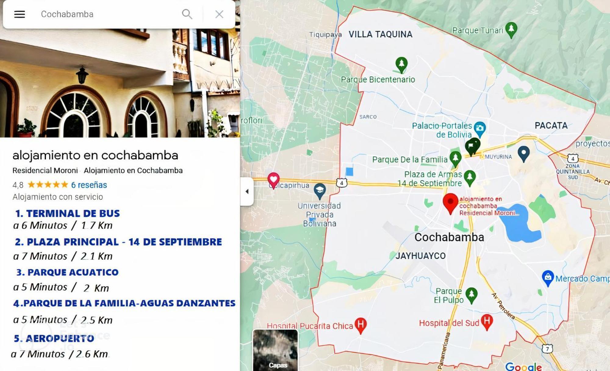 Residencial Moroni - Alojamiento En Cochabamba Bed and Breakfast Εξωτερικό φωτογραφία